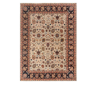 9x12 New Hand Knotted Persian Floral Motifs Ivory Wool Rug