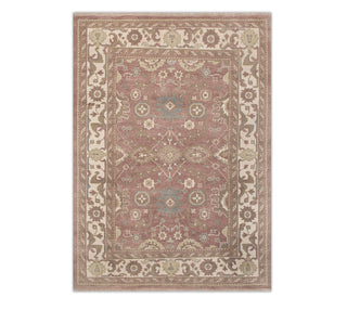 9x12 New Plum Ivory Wool Fine Hand Knotted Persian Inspired Oushak Rug for living room