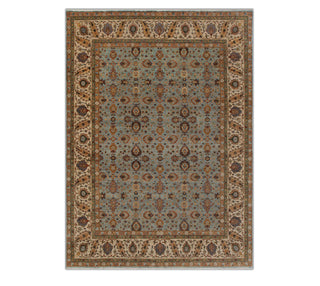 9x12 New Shah Abbas Style Fine Knotted Floral Motifs Blue Wool Rug