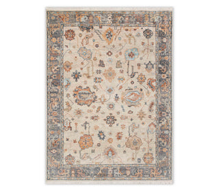 9x12 Persian Style Inspired Soft Look Ivory Gray Wool Hand Knotted Oushak Rug