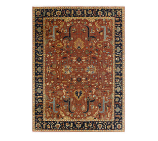  9x12 Rust Authentic Persian Tabriz Reproduction Hand Knotted Wool Rug