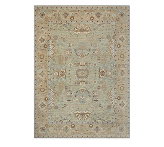 9x12 Sage Green & Beige Traditional Persian Sultanabad Inspired High KPSI Wool Rug