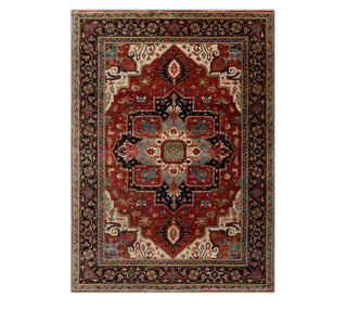 9x12 Supe Fine Quality Persian Heriz Serapi Reproduction red wool Rug