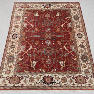 9x12 Traditional red Persian Heriz area wool rug for living room