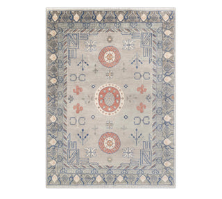 9x12 Vintage Persian Style modern decorative Khotan Handmade Gray Wool Rug