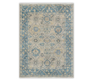 9x12 Washed Distressed Look Pale Beige Oushak Rug