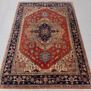 9x12 hand knotted thick wool red cream persian carpets