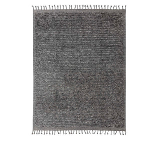 Ashley Earth Charcoal Ribbed Thick Moroccan Wool Pile Rug