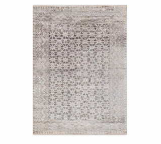 8x10 Gray Bamboo Silk Rug From India Modern Style Handmade Rug