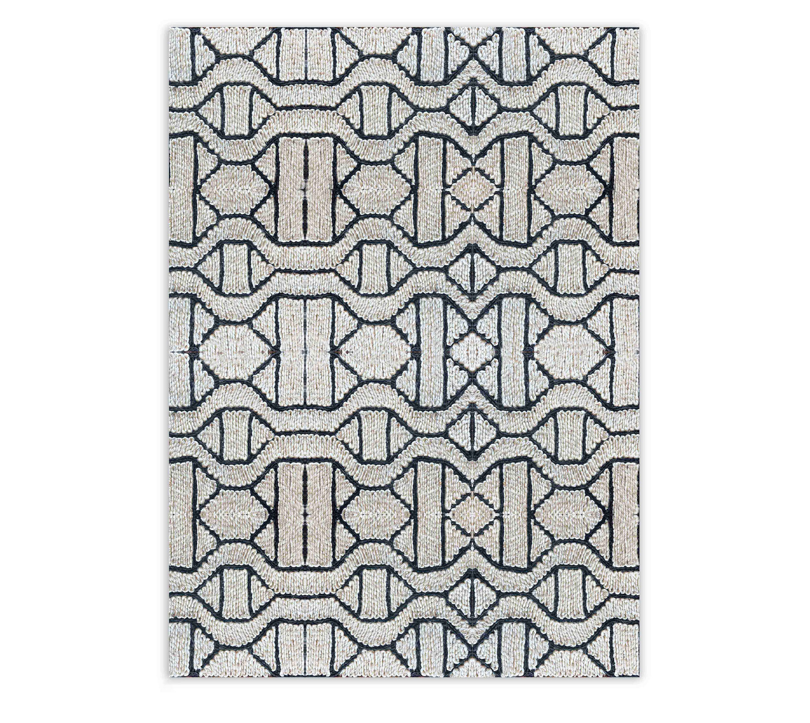 Black Geometric Trellis Pattern Natural Fiber Rug: Oriental Looms ...