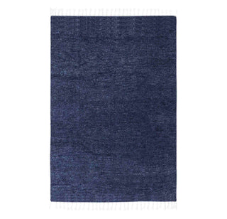 Blue Moroccan Ribbed Berber Shag Handmade Wool custom size Rug