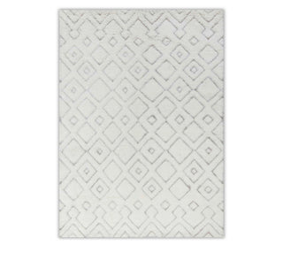 Bohemian Shag Geometric Design Hand Knotted Moroccan Beni Ourain Berber Soft Wool Rug