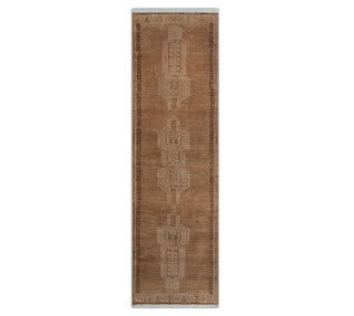 Brown Earth Tone Runner Rug Hand Knotted Persian Style Inspired Soft Feel Wool Staircase / Hallway Runner CUSTOMIZE in any SIZE