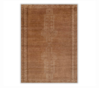 Brown Hand Knotted Persian Style Inspired Soft Feel Wool Rug For Living Room/ Bedroom