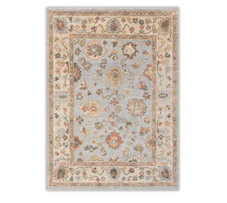 8x10 Blue Distressed Vintage Look Turkish Oushak Soft Wool Rug 