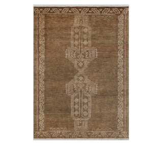 Dallas 8x10 Rich Brown Hand Knotted Woolen Rug: Oriental Looms USA