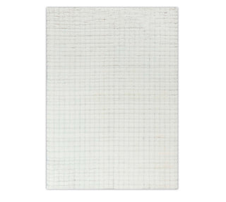White Cheque Box Soft Wool Rug Moroccan Beni Ourain Hand Knotted Wool Rug