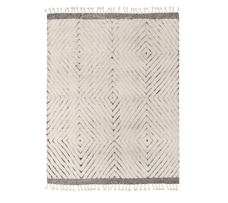Moroccan Diamond Ivory White Beni Ourain Berber Shag Boho Hand Knotted Wool Rug 