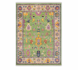 8x10 Green Wool Turkish Style Oushak Hand Knotted Oriental Rug