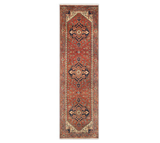 2'6x10 Ft Red Persian Serapi Fine Wool Runner Rug