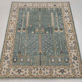 Tree of Life 8x10 Sage Green Garden View Wool Rug