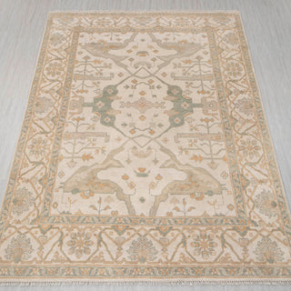 Simone - 8x10 Muted Ivory Marigold Plush Feel Wool Handmade Oushak Rug