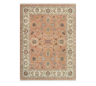 Hamadan - 8x10 Terracotta Floral Motifs Wool Rug