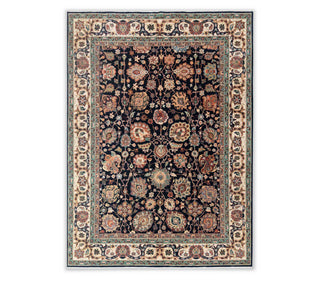 9x12 hand knotted vintage persian navy wool rug for bedroom living room