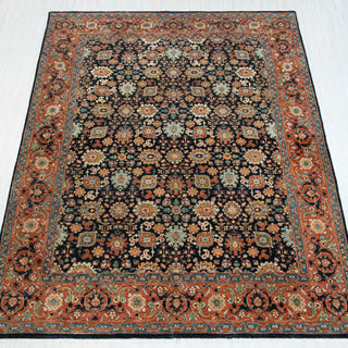 Anwar 8x10 Rich Navy Floral Motif Fine Weave Persian Rug