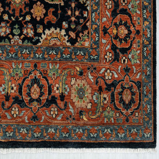 Anwar 8x10 Rich Navy Floral Motif Fine Weave Persian Rug