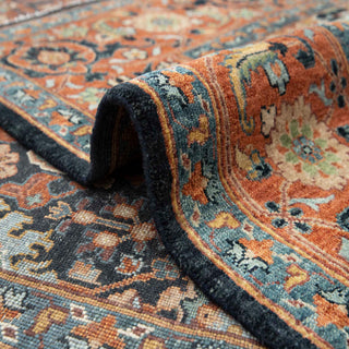Anwar 8x10 Rich Navy Floral Motif Fine Weave Persian Rug