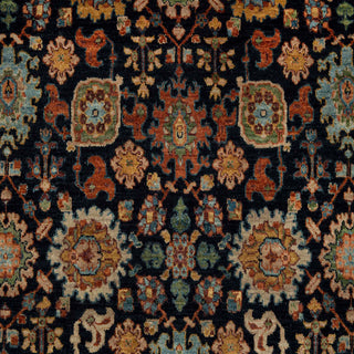 Anwar 8x10 Rich Navy Floral Motif Fine Weave Persian Rug