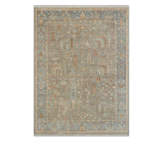 Helms 9x12 Distressed Oushak Inspired Wool Rug