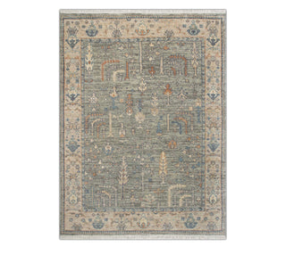 Vivien 8x10 Cypress Tree Motifs Fine Knotted Wool Rug