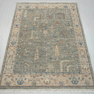 Vivien 8x10 Cypress Tree Motifs Fine Knotted Wool Rug