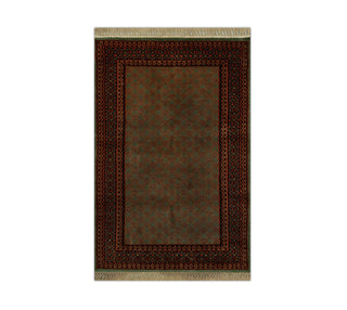 Herati 2'6x4 Olive Hand Knotted Persian Runner Rug