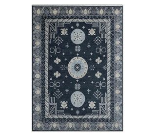 Khotan Loom 10x14 Charcoal Blue Khotan Woolen Rug