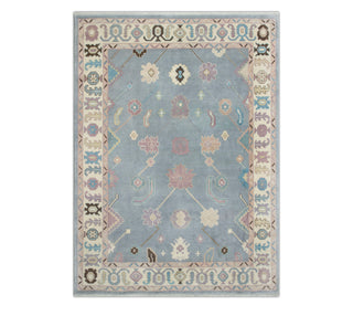 Melaine 9x12 Distressed Decorative Border Oushak Rug