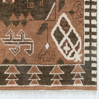 Menora Hand Knotted Olive Green Wool Area Rug