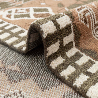 Menora Hand Knotted Olive Green Wool Area Rug