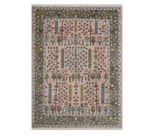 Tree Of Life 8x10 Pink Garden View Wool Rug