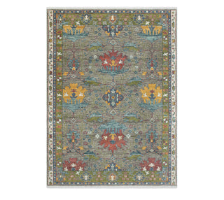 Blossom 8x10 Gray Turkish Botanical Style Oushak Rug