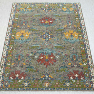 Blossom 8x10 Gray Turkish Botanical Style Oushak Rug