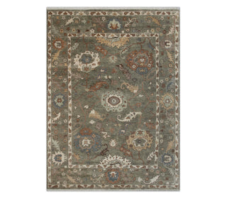 Indiana 9x12 Olive Green Turkish Oushak Wool Rug