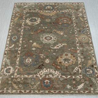 Indiana 9x12 Olive Green Turkish Oushak Wool Rug