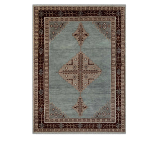 6x9 Hand Knotted Muted Medallion Serapi Woolen Rug
