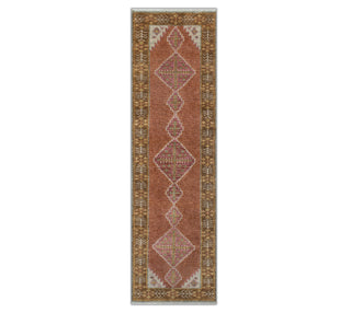 Rylee Hand Knotted Persian Medallion Plush Feel Wool Runner Rug