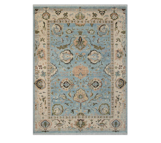 Willis 8x10 Hand Knotted Blue Turkish Oushak Area Rug