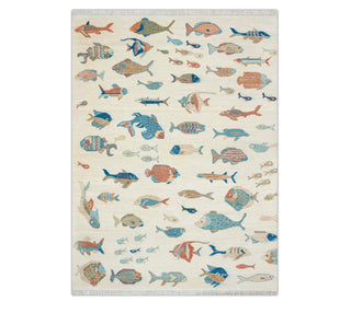 Pisces 5x7 Hand Knotted Fish Soft Woolen Rug