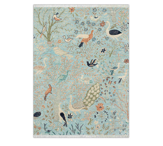 5x7 Birds Peacock Garden Hand Knotted Wool Rug
